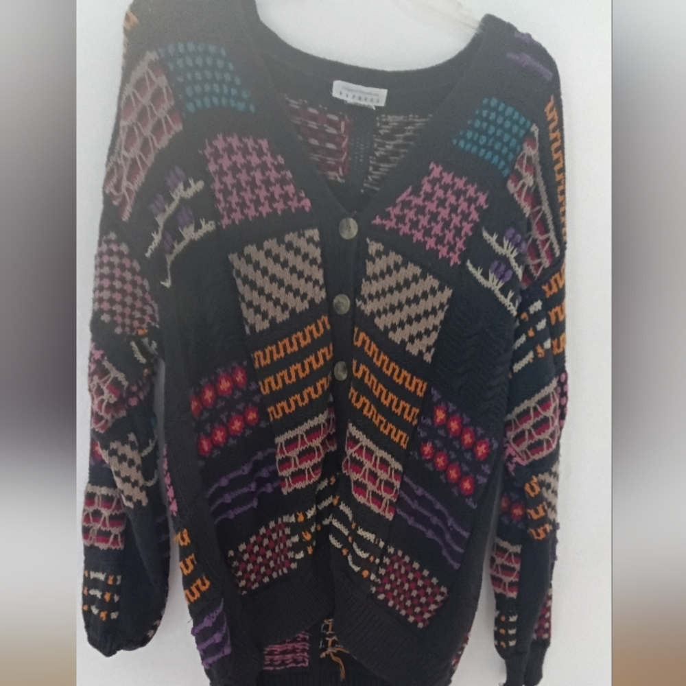 Vintage Campaigne international Express Multicolor Crotched Men's Sweater